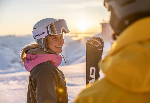 A woman in the morning sun.